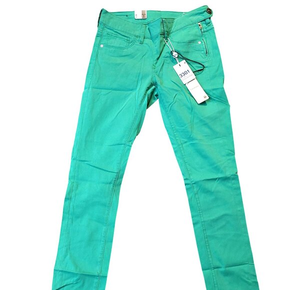 G-Star Raw Denim - Retro Vintage G-Star 3301 Green Super Skinny Jeans Pants Trousers Sz 25 NWT